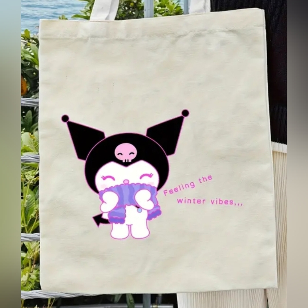 🦋 Kuromi canvas tote bag "feeling the winter vibes"